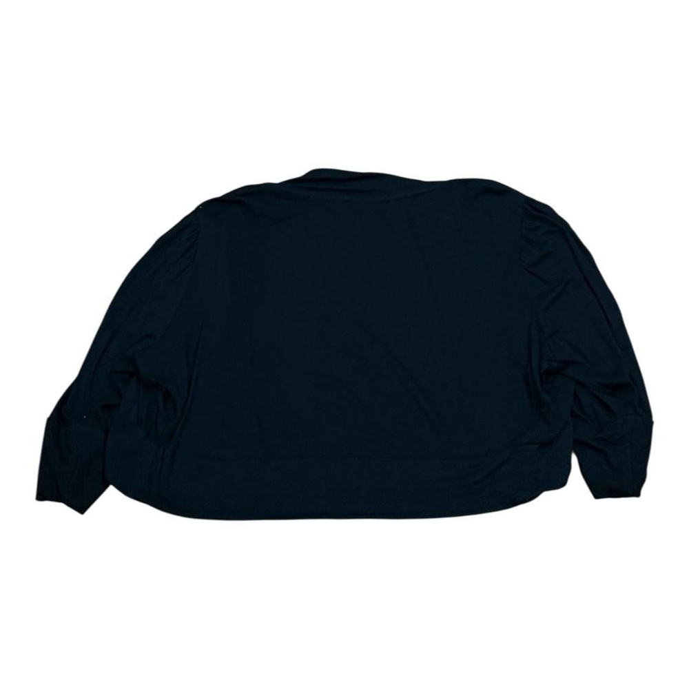 Addition Elle Cardigan Womens 2XL Black Cropped Open Front 3/4 Sleeve Stretch - Picture 7 of 7